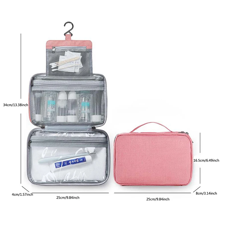 Large Hanging Hook Toiletry Bag Waterproof Folding Handbag Travel Makeup Cosmetic Razor Storage Organizer Case Bathroom_voghion.com