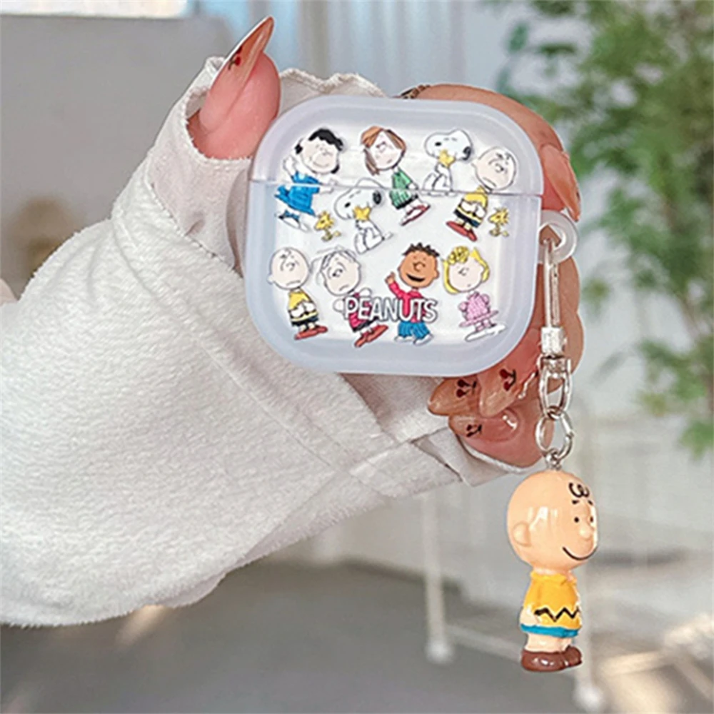 Miniso Cartoon Snoopy Charlie With Pendant Earphone Case For