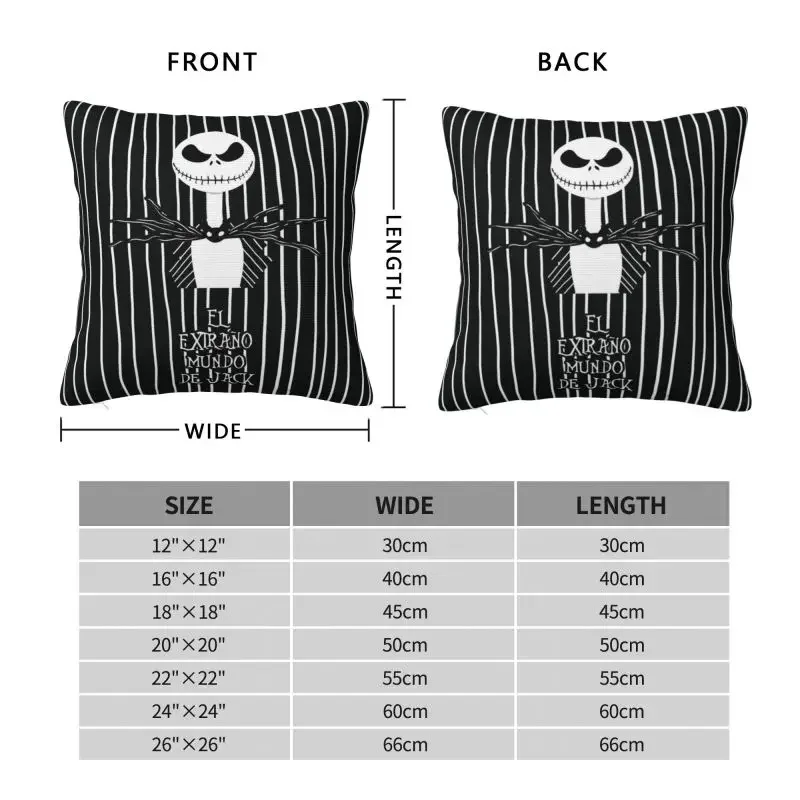 The Nightmare Before Christmas Cushion Cover Polyester Halloween Skull Jack Throw Pillow Case Home Decor Custom Soft Pillowcase cushion cover pillow case cover throw pillow cushions