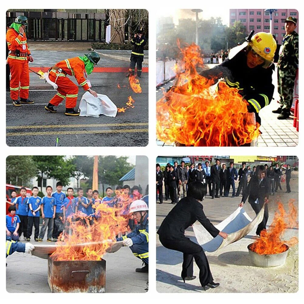 Fire Blanket Fiberglass Fire Blanket 1.5M Fire Shelter Fiberglass Flame Retardant Emergency Survival Safety Cover Emergency Blanket