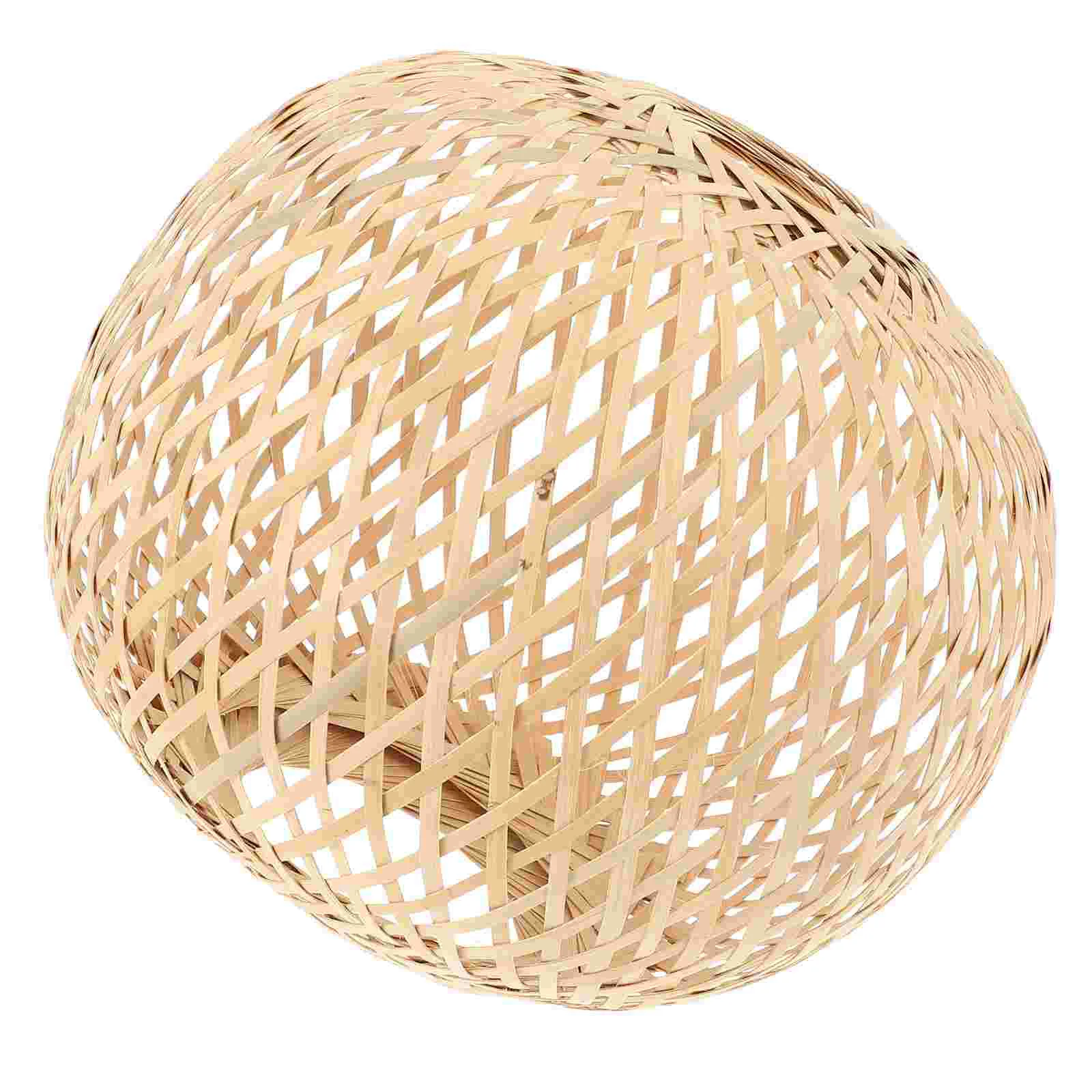 

Lamp Shade Light Rattan Lampshade Pendant Cover Chandelier Ceiling Woven Shades Wicker Hanging Cage Rustic Bulb Basket Globe