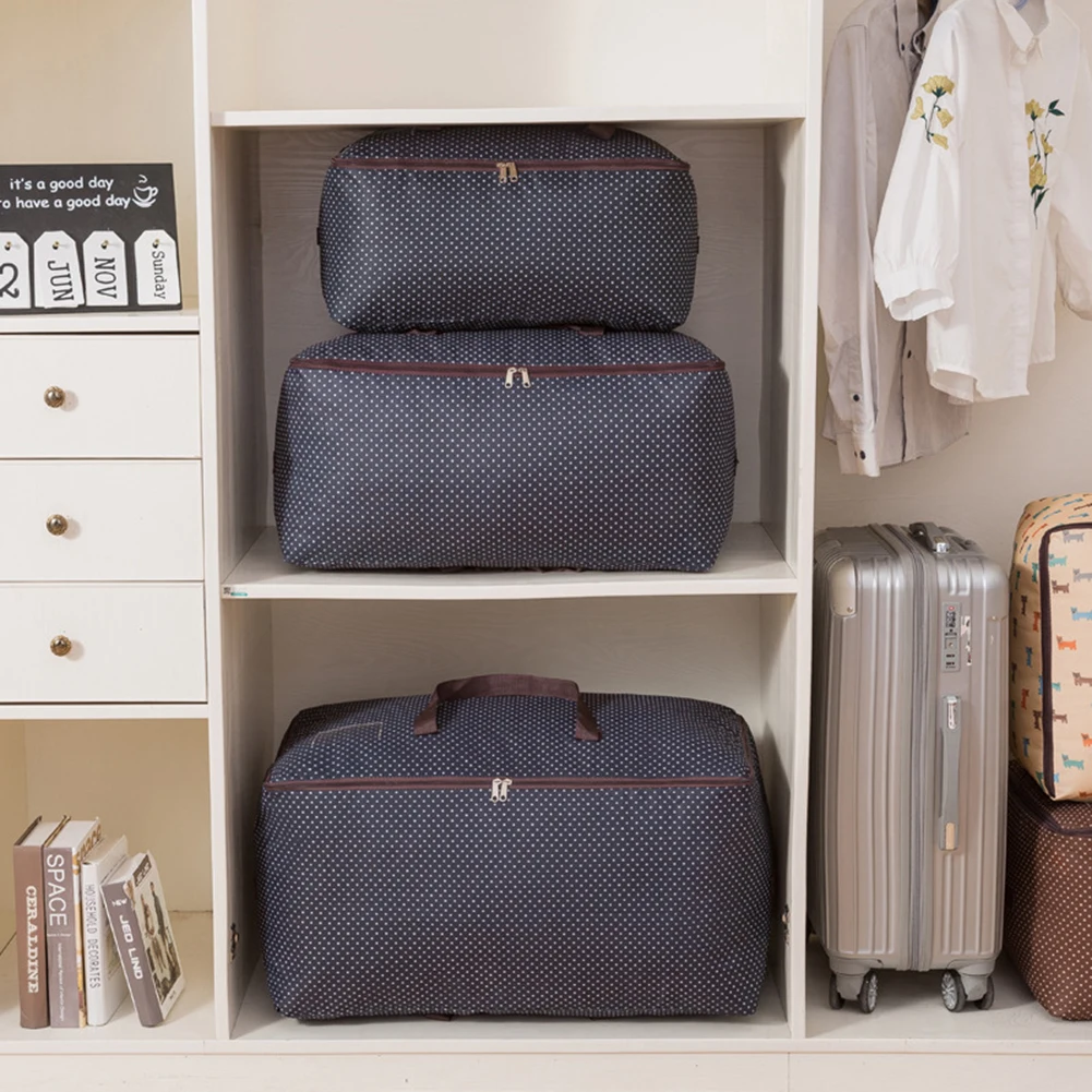 100L/ 72L Storage Bag, Foldable Large Capacity Clothes Storage Bag for Comforters Blankets Bedding Duvets Clothes Sweaters, 1Pcs