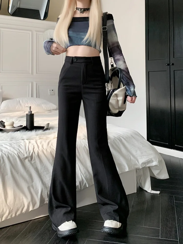 High Waisted Micro Flared Suit Casual Wide Leg Pants For Women's Spring 2024 New Suit Pants Loose And Slimming Horseshoe Long