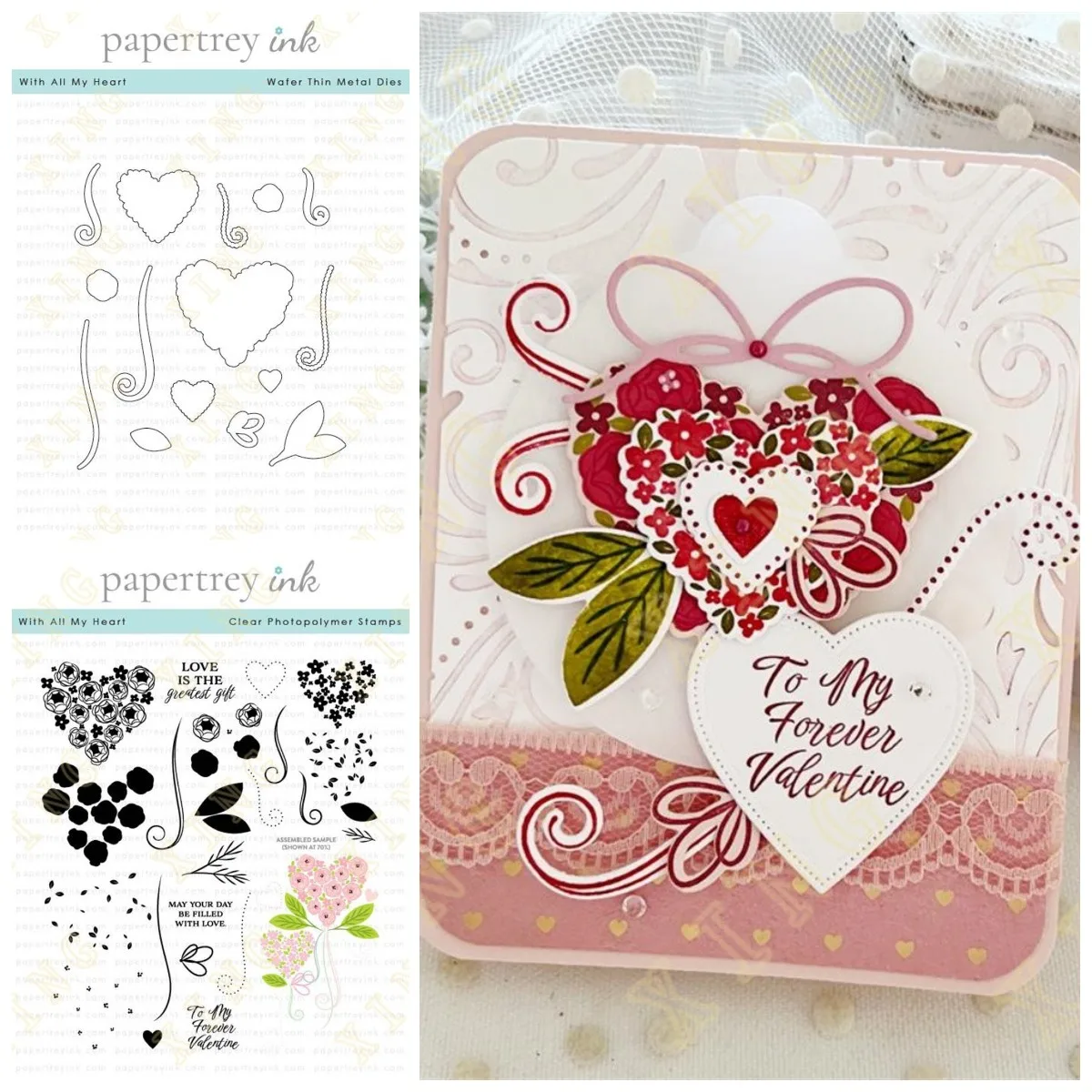 

Valentine's Day With All My Heart Metal Cutting Dies Silicone Stamps Scrapbooking New Make Photo Album Card Diy Paper Embossing