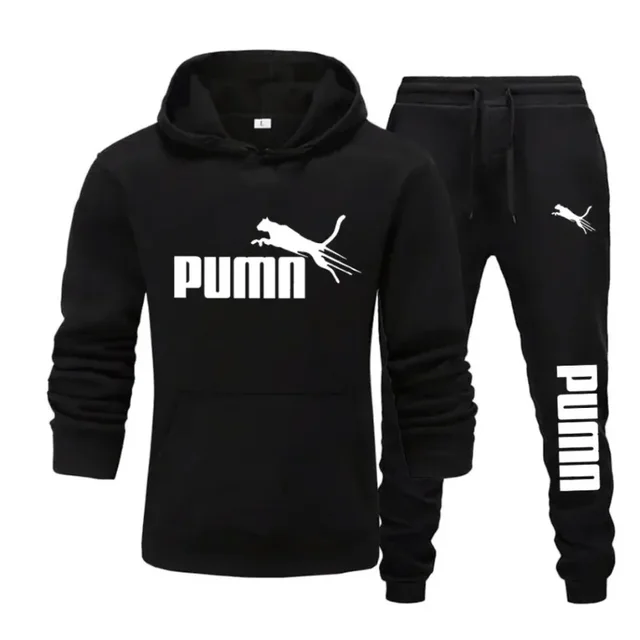 2025 New Autumn and Winter Men's Pullover Hoodie and Pants Two-Piece Set Fashionable Trendy Fitness Casual Sportswear 1