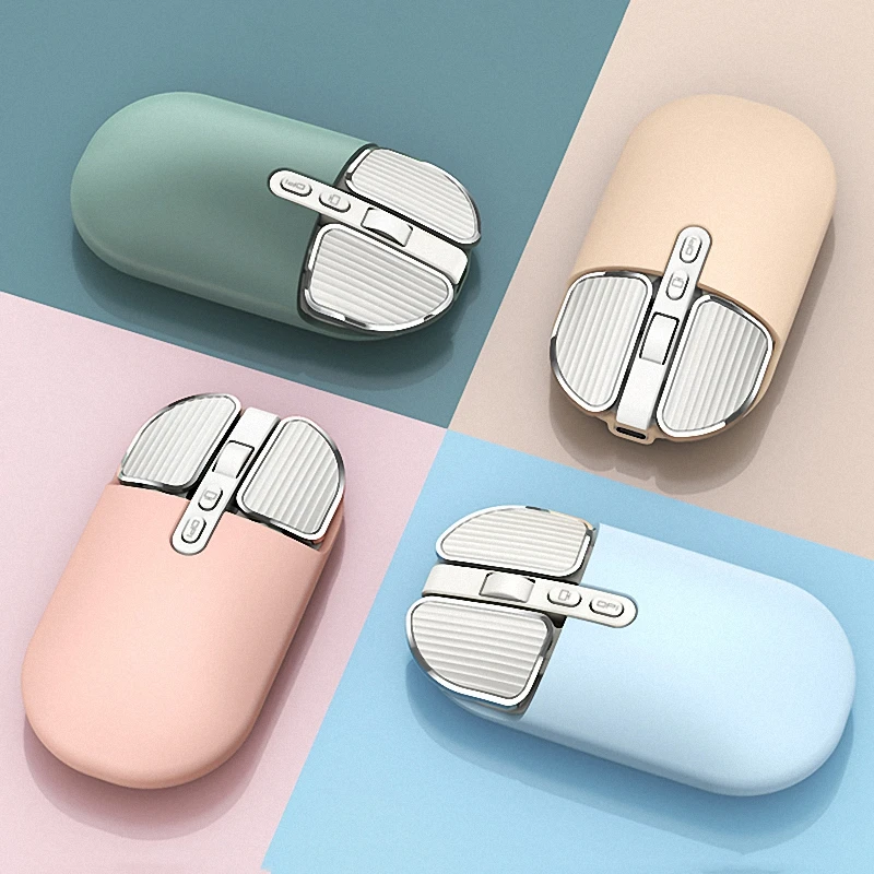 かわいい2 4グラムデュアルモデルワイヤレスbluetooth 5 0充電式サイレントマウスロングスタンバイマルチボタンマウスiosノートpc Aliexpress