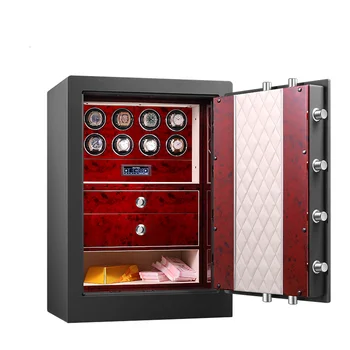 New Watch Winder Solid Wood Safe Cabinet Touch screen and fingerprint Lock Jewelry Collection Box Customize the interior