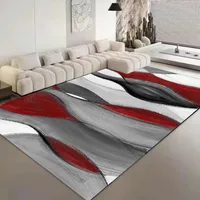 Modern Stripe Pattern Decorative Rug for Living Room Big Size Home Bedroom Decor Carpet Easy Cleaning Lounge Sofa Side Floor Mat 1