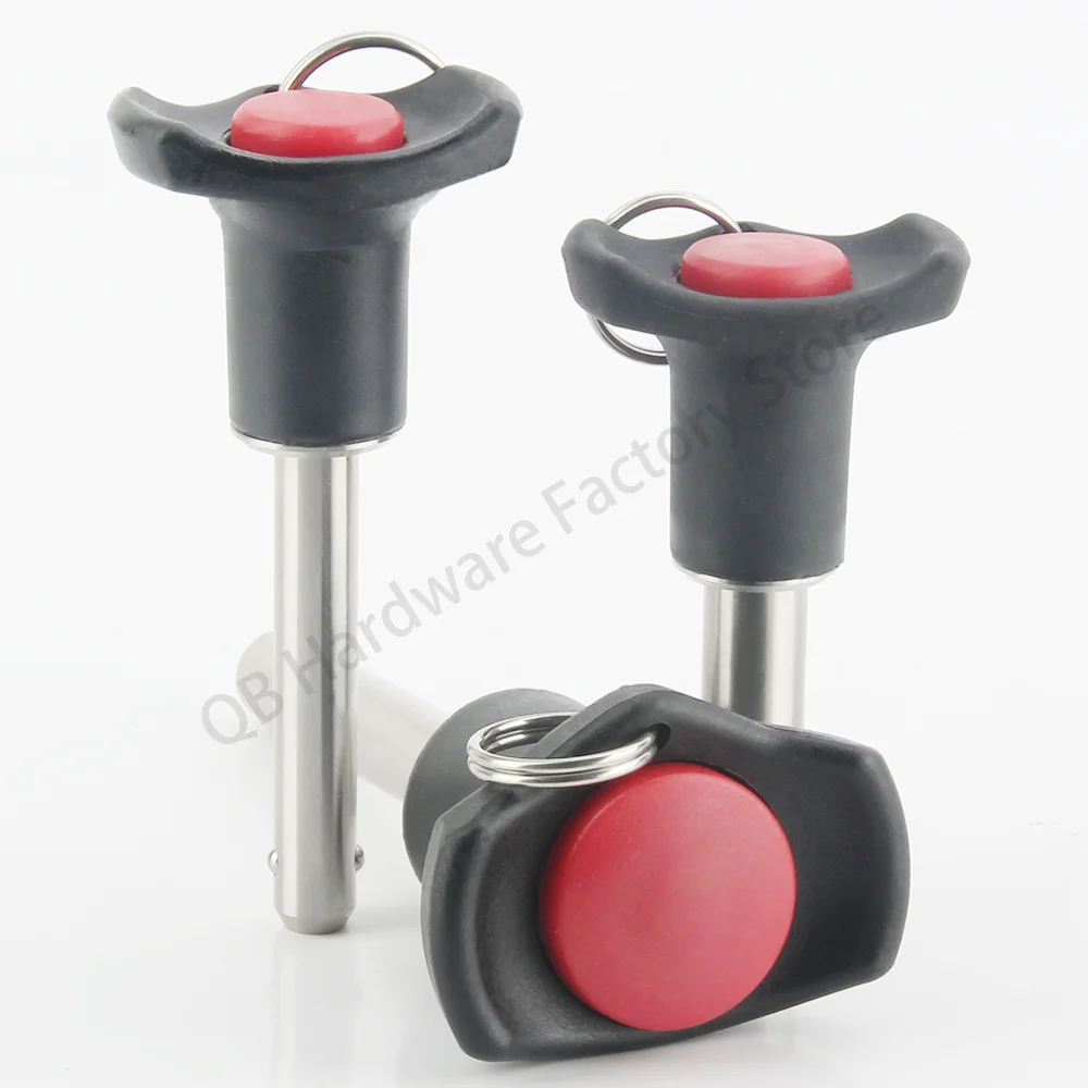 QB121 Push Button Detent Pin Factory Supply In Stock Plastic Handle Quick Release Ball Lock Pin stainless steel ball lock pins