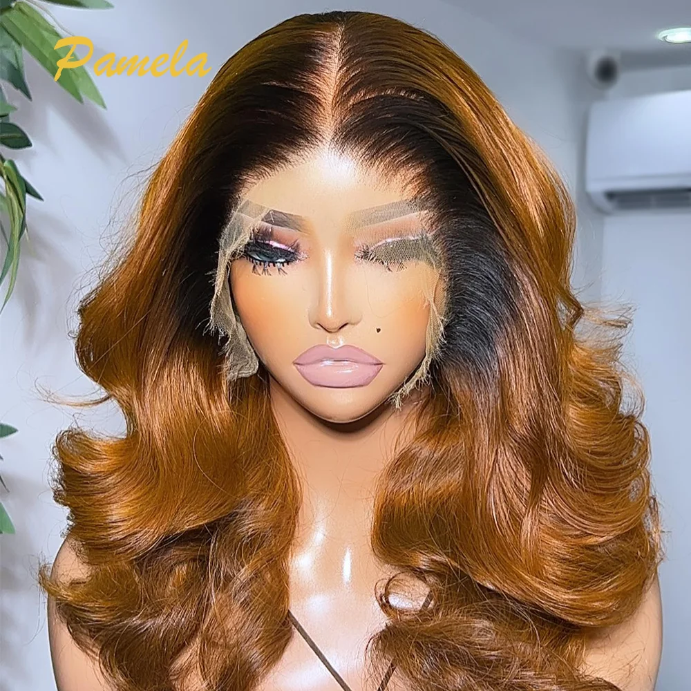 

Honey Blonde Body Wave Ginger Orange Colored 250% Density 13x6 HD Transparent Lace Front Pre Plucked Human Hair Wigs Ready To Go