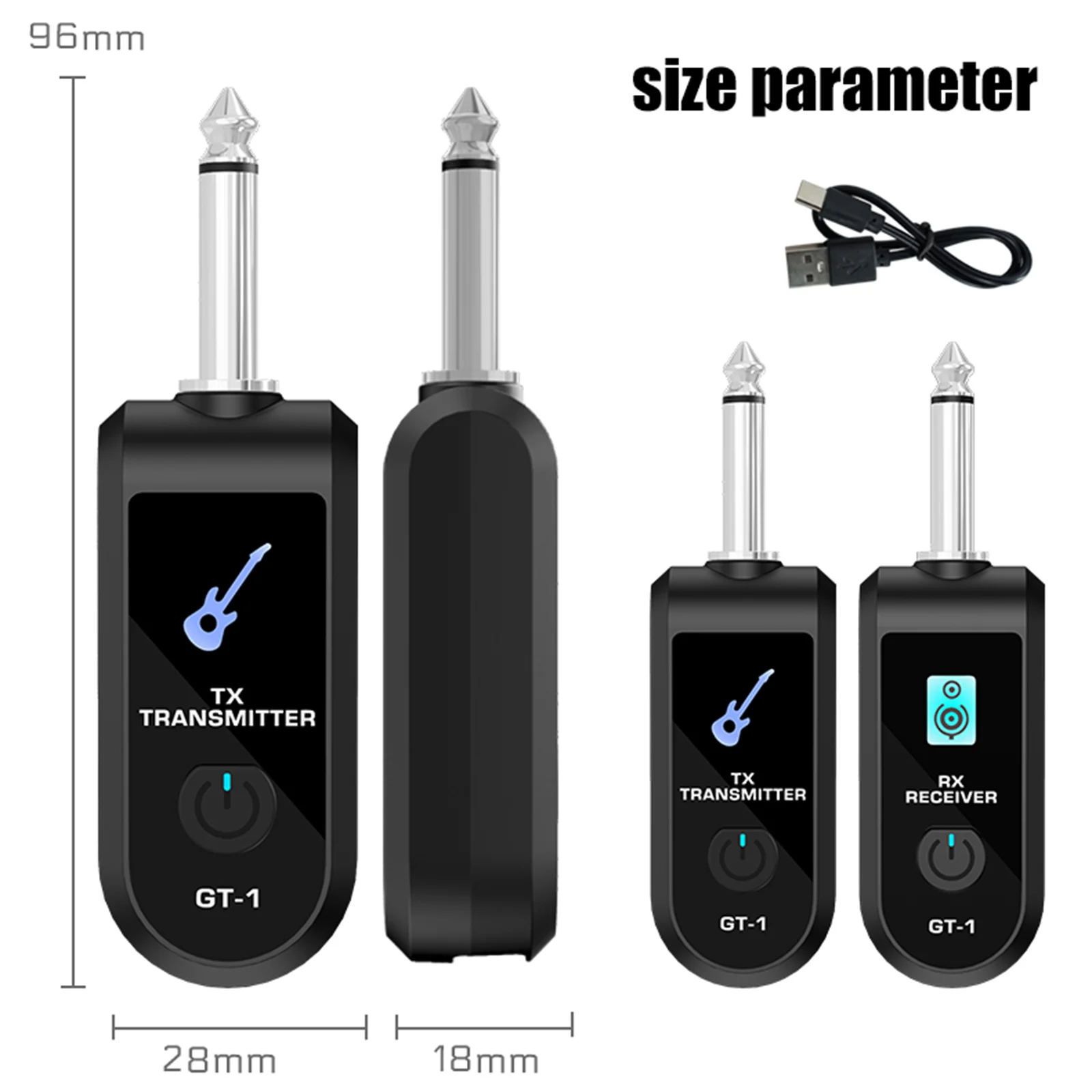 2.4G 무선 기타 송수신기, 정밀한 사운드를 제공하는 무선 기타 오디오 송수신기 (일렉트릭 기타/베이스용)