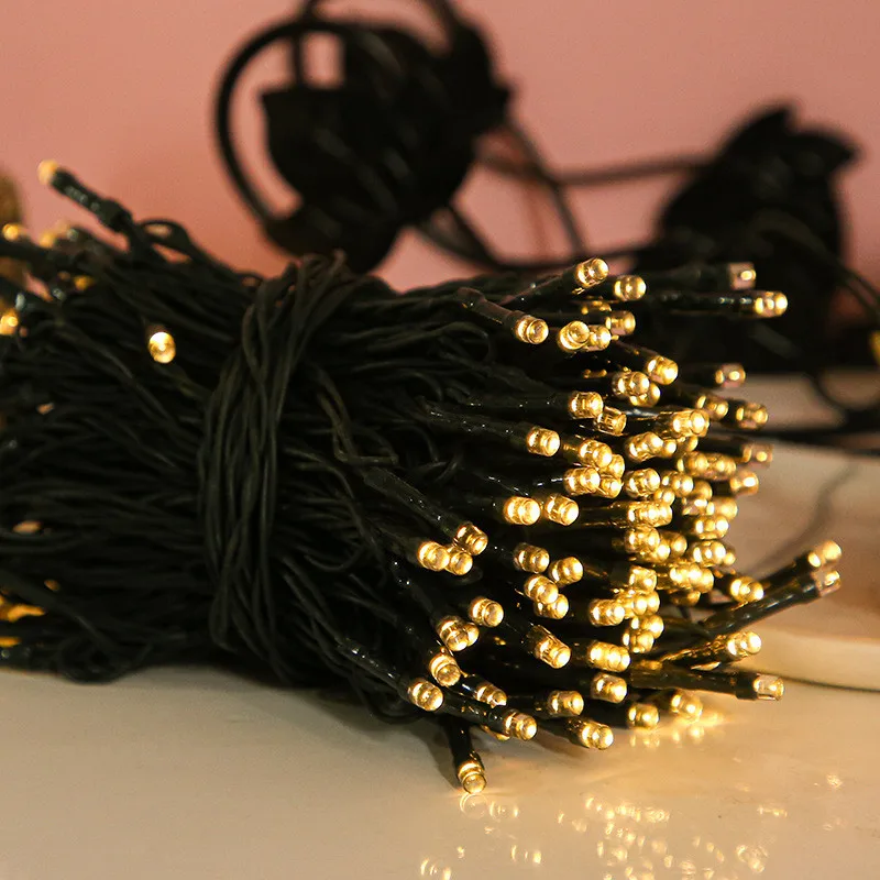 Enchanting Outdoor Solar-Powered LED Fairy String Lights - 8 Mode Decorative Garland for Holidays and Celebrations