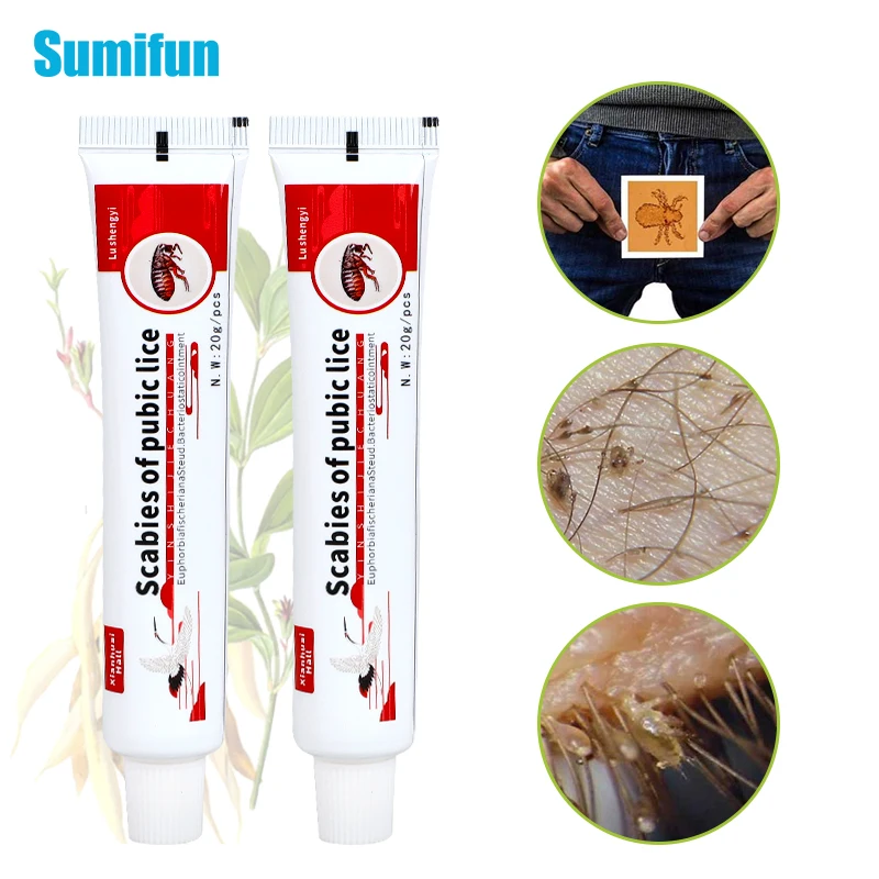 

1/2/3pcs Sumifun Pubic Lice Removal Ointment Scabies Mite Antibacterial Cream Dermatitis Psoriasis Itching Skin Medical Plaster