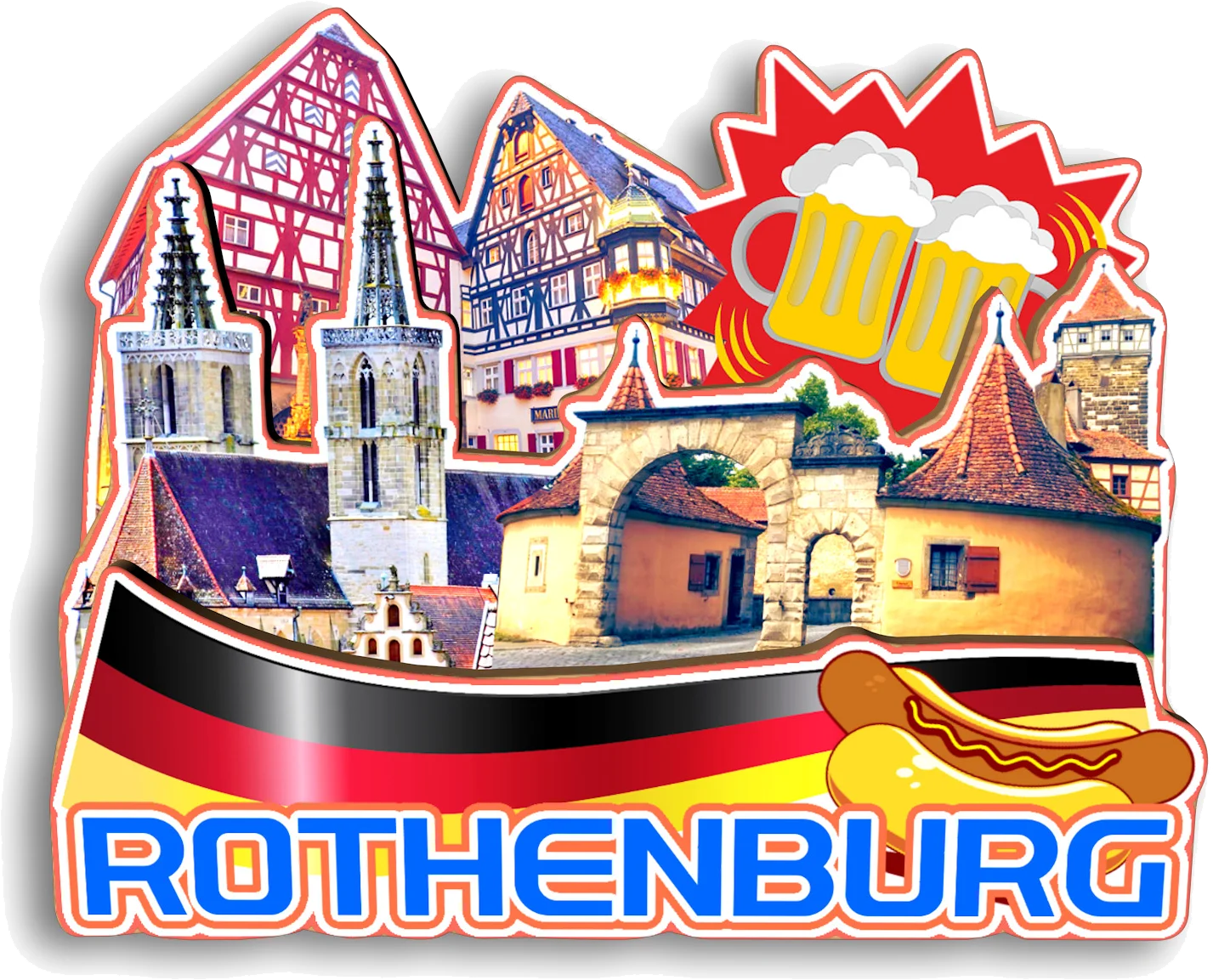 Fussen Rothenburg Berchtesgaden Koblenz Bonn Mainz Wiesbaden Regensburg Baden-Baden Germany Fridge Magnet Travel Souvenir Gift