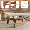 Coffee Tables for Living Room Century Modern Abstract End Table for Study Room(Walnut Transparent, Small 32.2 * 22.4 * 16in) 4