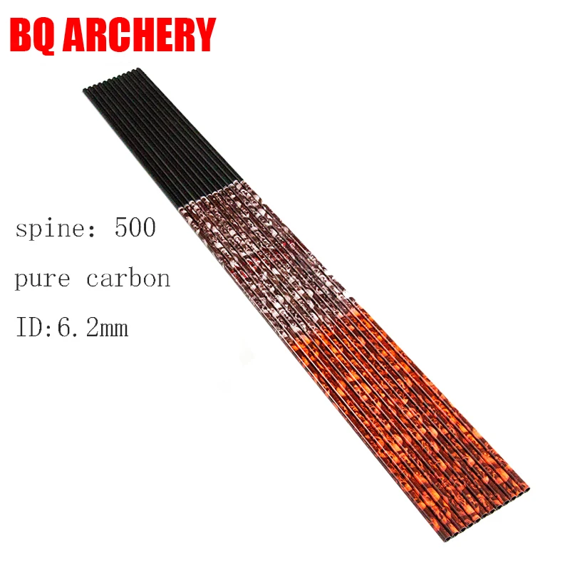 

12pcs Archery Carbon Arrows Shaft Camo Carbon Shaft Spine500 for Compound Traditional Bow Hunting Shooting
