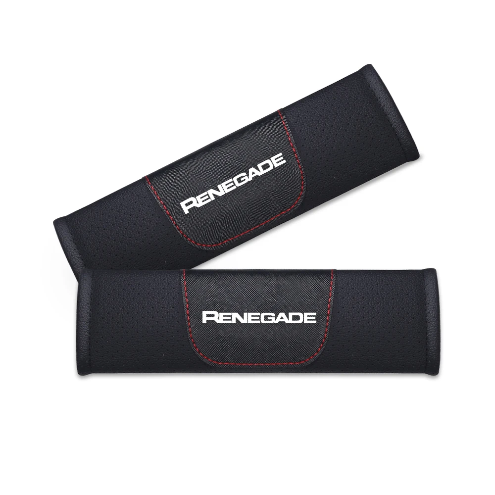 1Piece Genuine Leather High Quality Car Safety Belt Shoulder Cover Pad For Jeep Renegade Interior Accessories