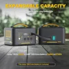 2376Wh Portable Power Station Bundle with Extra Battery & 200W Solar Panel Included, Up to 3000W Solar Generator 3