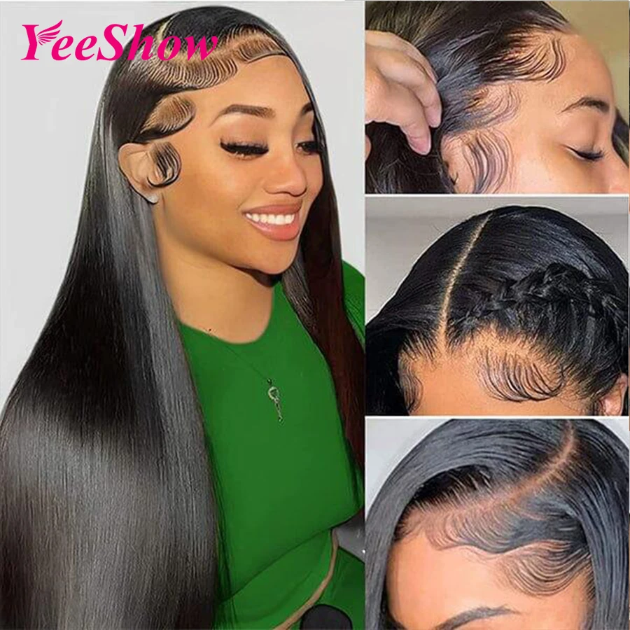 Human Hair Wig Straight Lace Front Wig 13x4 13x6 Human Hair Wigs for Women Peruvian Human Hair Remy Transparent HD 13x6 Lace Frontal Wigs