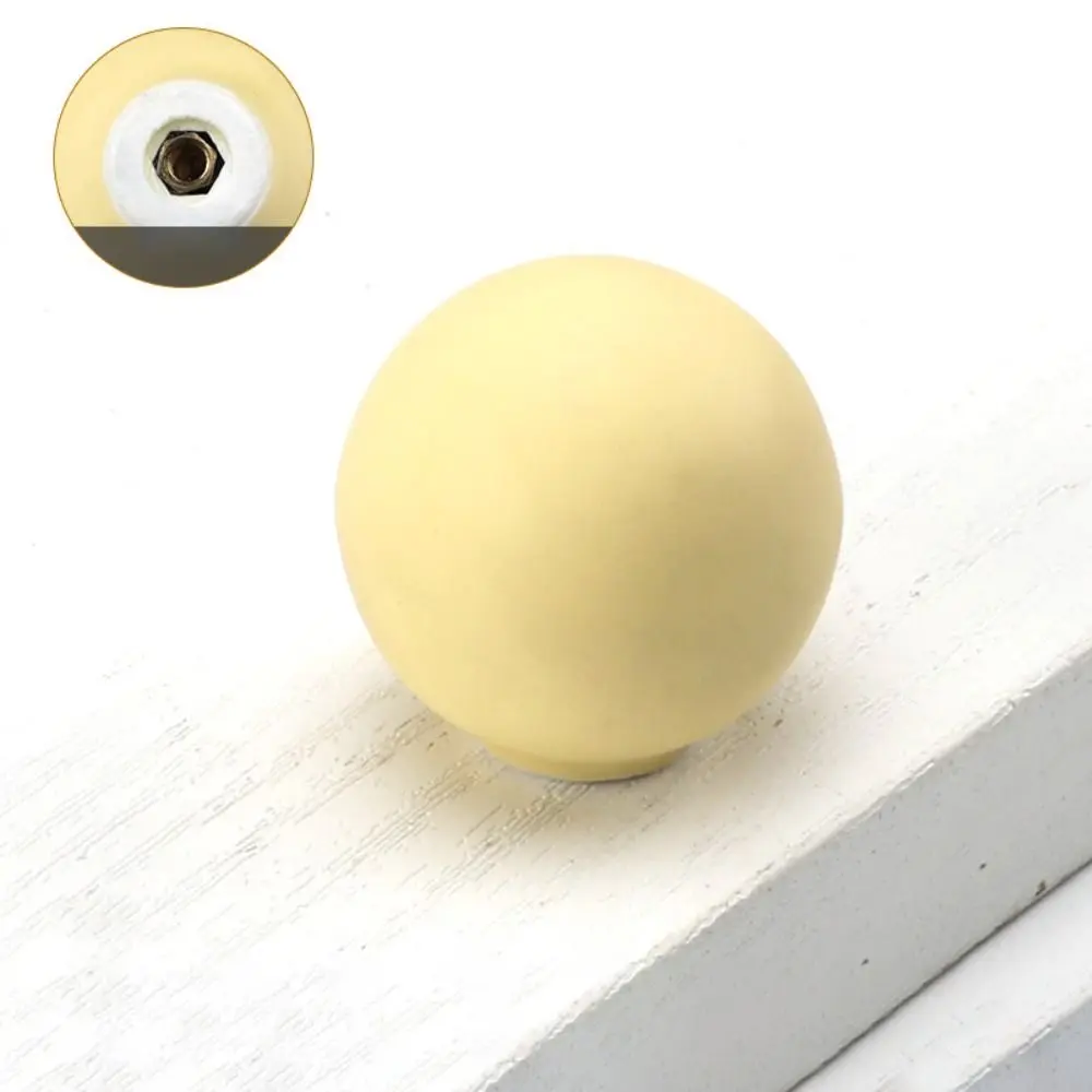Portable Cute Ceramic Drawer Knob Cartoon Simple Style Cabinet Door Pulls Modern Macarons Color Furniture Handles Closet
