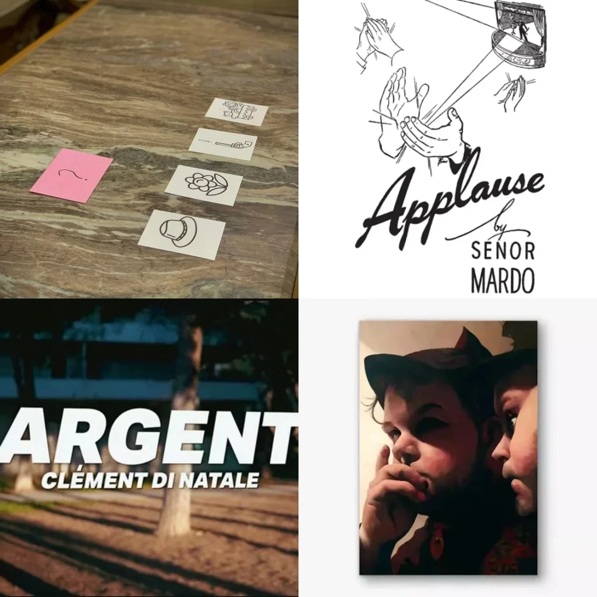 

Ambiguity by Mohamed Ibrahim，Applause Winning Routines by Mardo，Argent by Clement Di Natale，Array by Fraser Parker - Magic