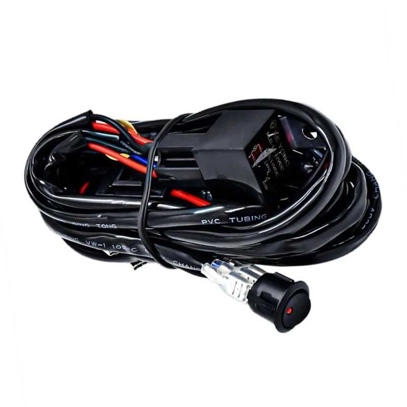 MotorcycleFogLightWiringHarnessLampHeadlampWireCablewith2