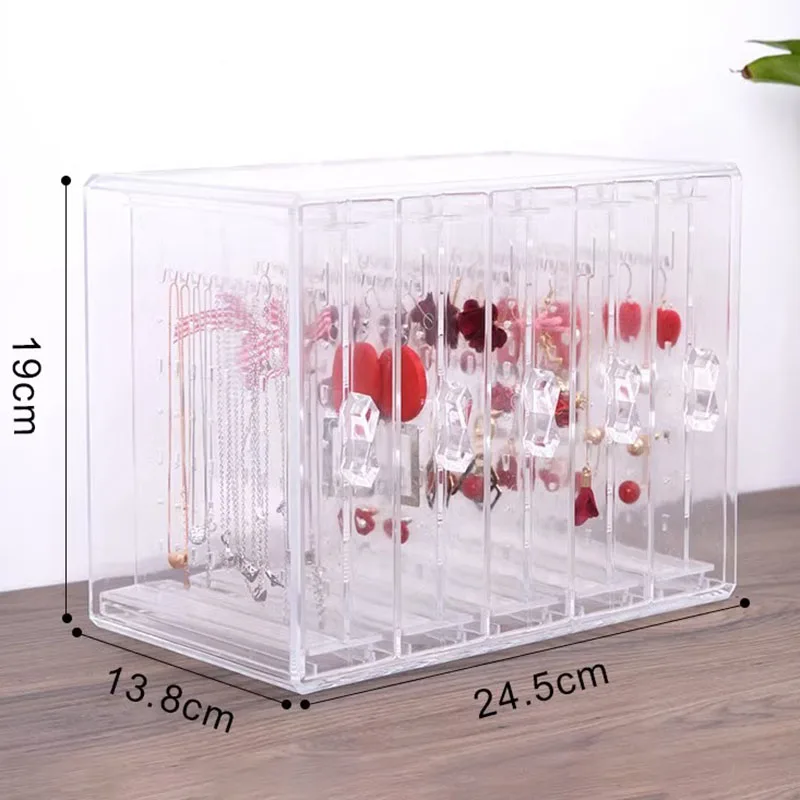 Plastic Jewelry Box Organizer Bracelet Earrings Jewelry Boxes Storage Ring Necklace Transparent Drawer Display Stand Accessories