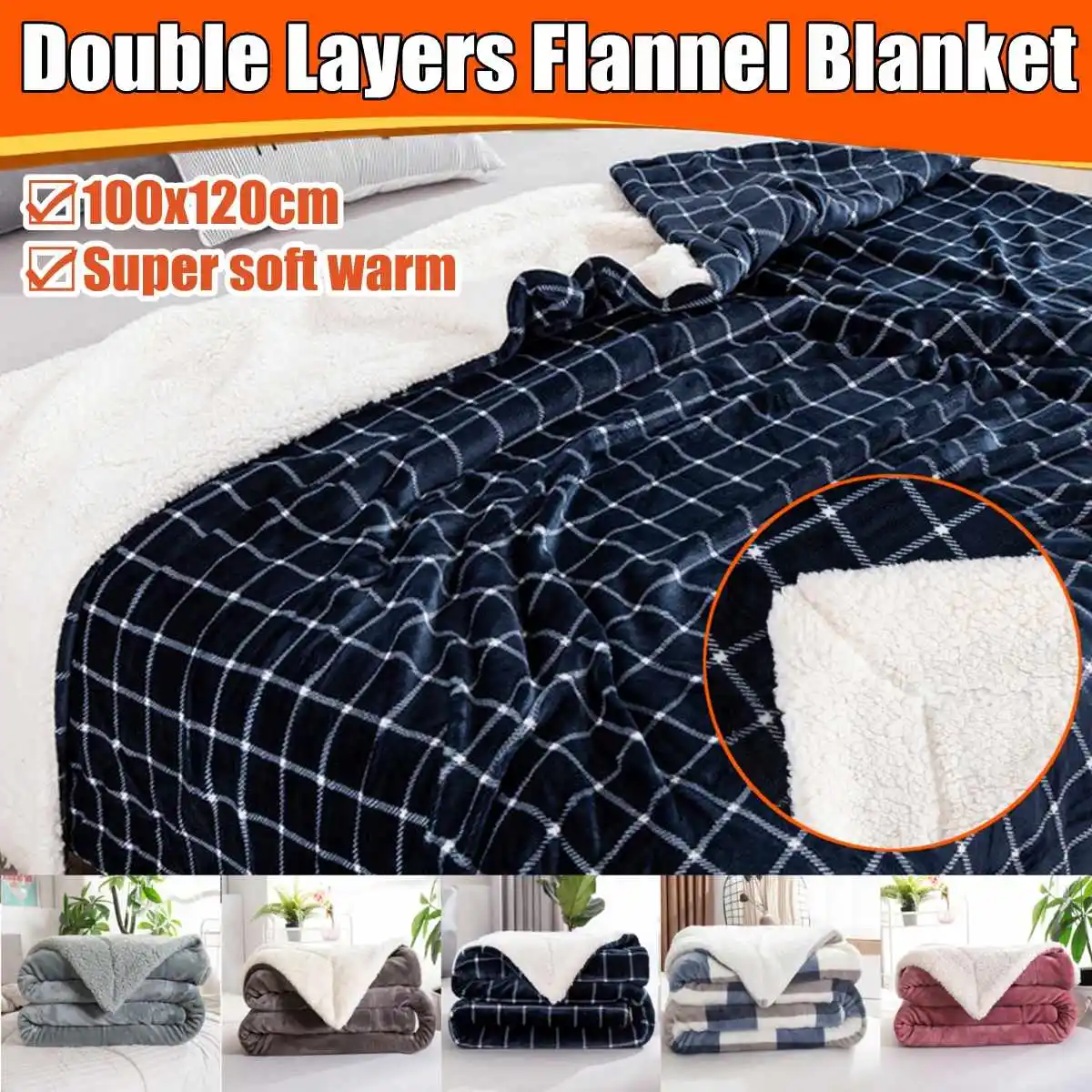 

Small Size 100X200CM Double Blanket Warm Soft Flannel Carpet Warm Air Conditioning Blanket For Home Office Leisure Nap Cover