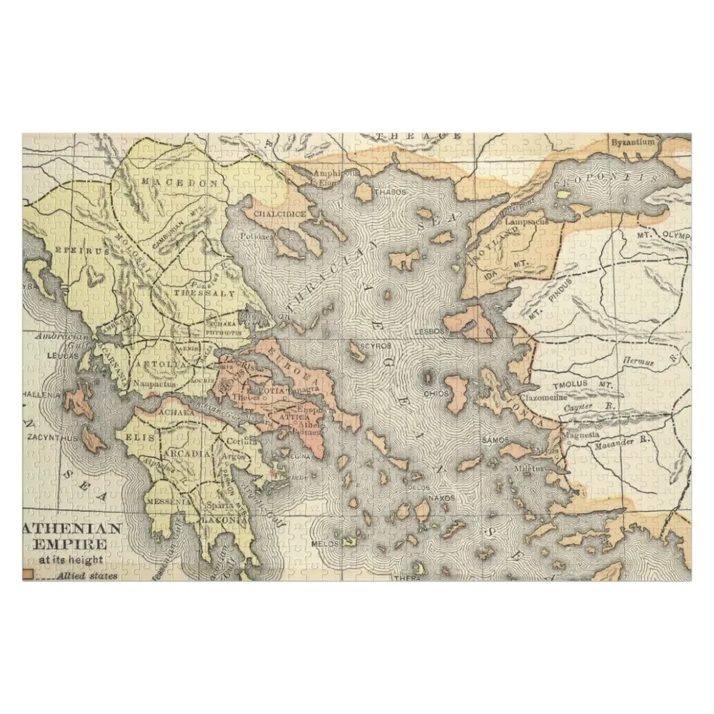 Ancient Greek Map and the Athenian Empire Jigsaw Puzzle Wooden Name Baby Toy Puzzle