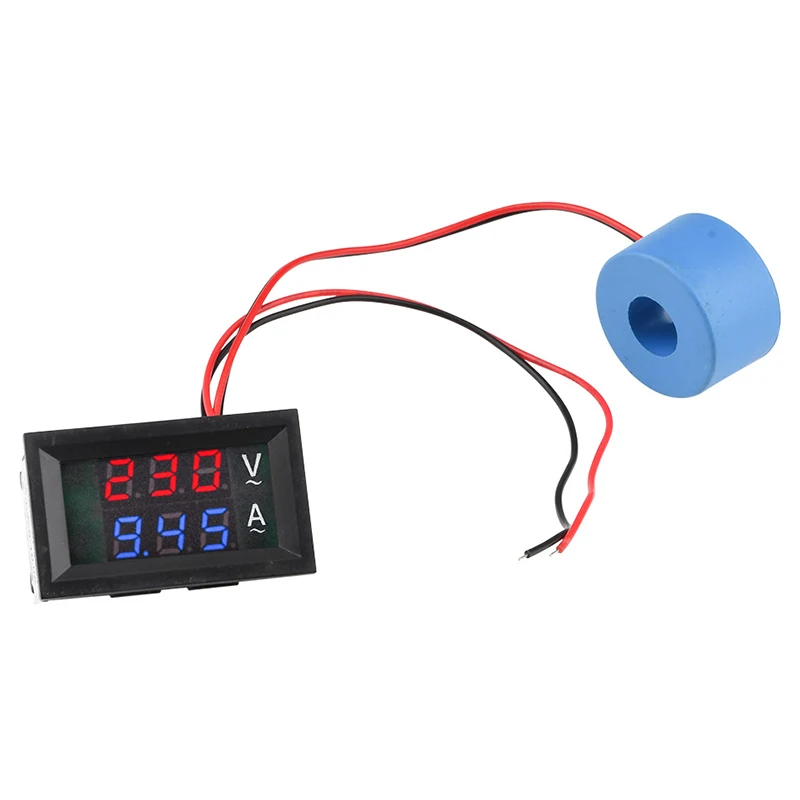 10A 50A 100A 220V 전압 전류 측정기 테스터 AC 50-500V 디지털 LCD 볼트미터 암미터 감지기 전류 변압기