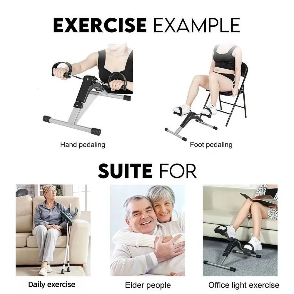Display lcd mini bicicleta de exercício portátil pernas finas bicicleta de exercício com temporizador dobrável pedal exercitador casa fitness 3