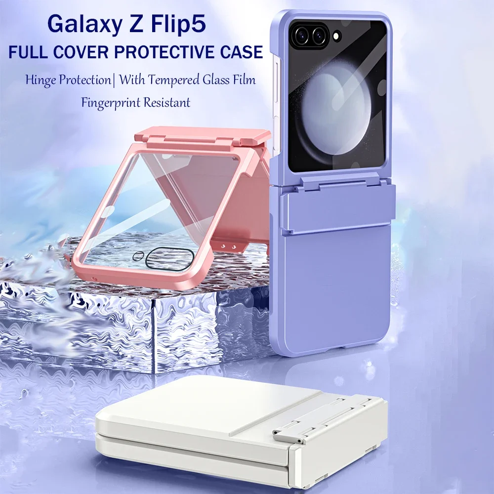 Чехол-книжка для Samsung Galaxy Z, защитный чехол из закаленного стекла для Samsung Galaxy Z Flip 5