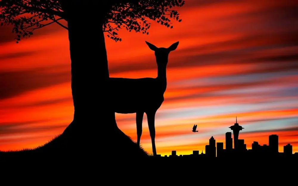 

Deer Art Film Print Silk Poster Home Wall Decor 24x36inch