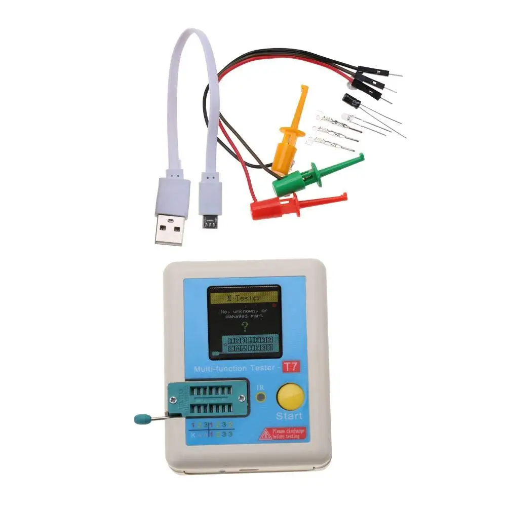 Probador de transistores multifunción, multímetro de probador de transistor tft, triodo, medidor de capacitancia lcr esr npn pnp mosfet ir, LCR-T7 novo