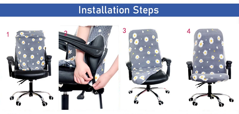 Description Picture 3 of itemOffice Rotating Computer Chair Cover Elastic Printed Chair Covers Anti-dirty Washable Lift Seat Protector Case for Meeting Room