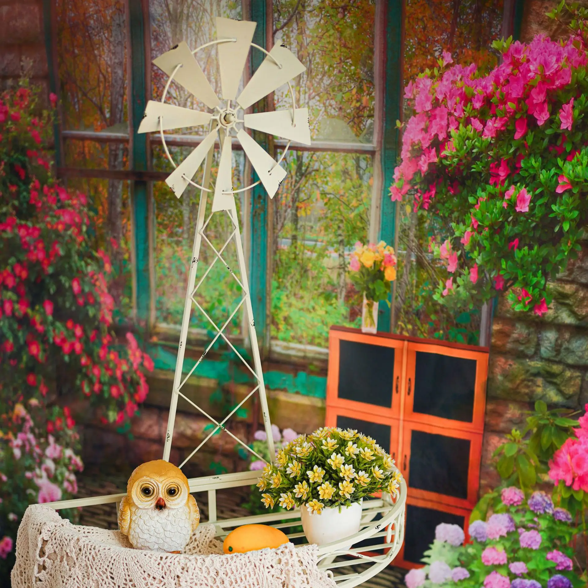 Half Round Flower Pot Plant Stand With Wind Mill Outdoor Garden Balcony  Patio Yard Decoration - AliExpress, image size:1920x1920