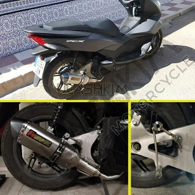 Motorcycle Escape Fit Exhaust For HONDA PCX 125 150 pcx125 pcx150 Motorcycle Scooter Exhaust Muffler Full System Middle Pipe - Image 3