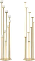 2pcs 9 Arm Candelabra Floor Candle Holders Tall Set for Wedding Gold Candelabras Candle Stand