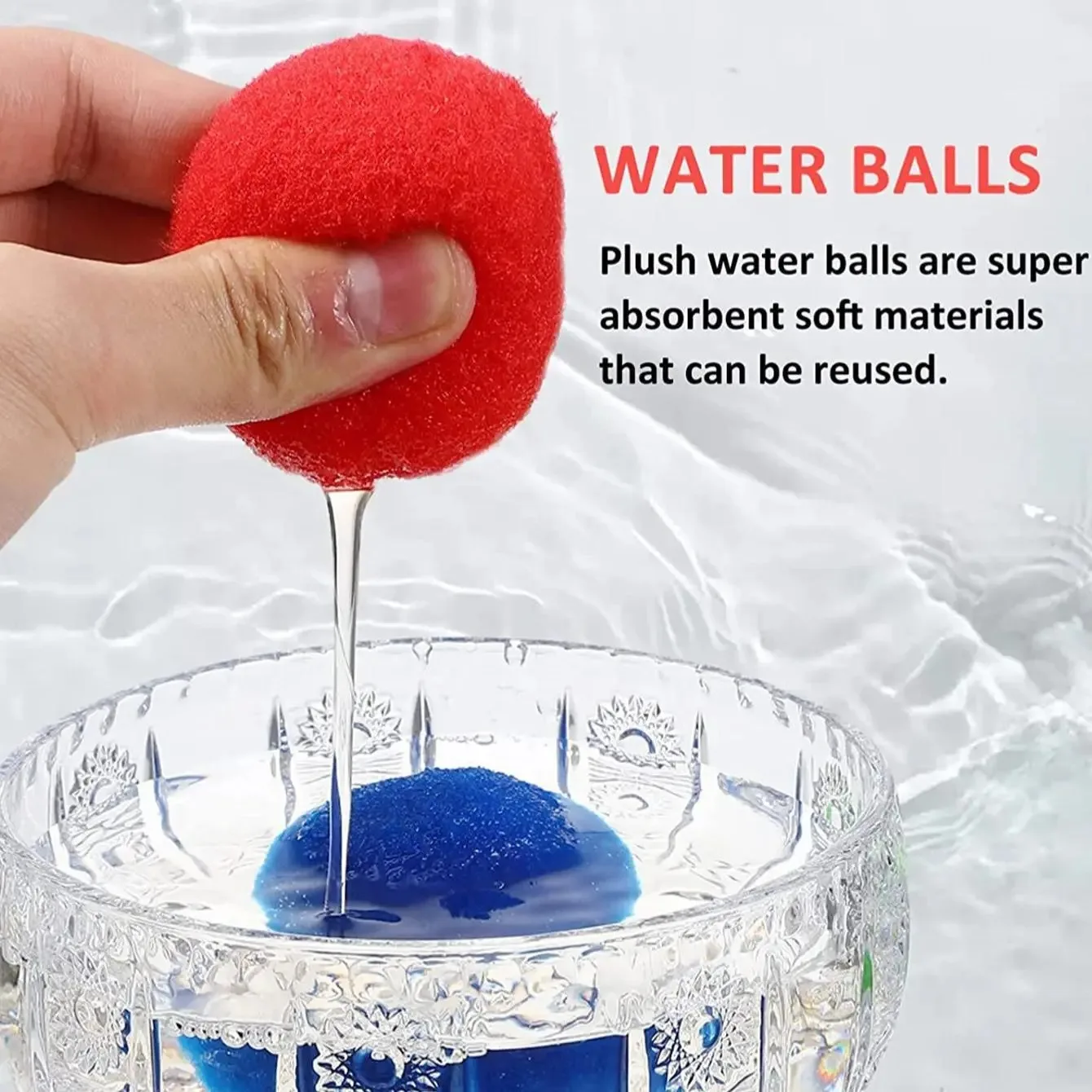 30Pcs Water Soaker Balls Reusable Sponge Water Balloons Cotton Splash Toys for Pool Beach Outdoor Summer Swimming Games Toy 3