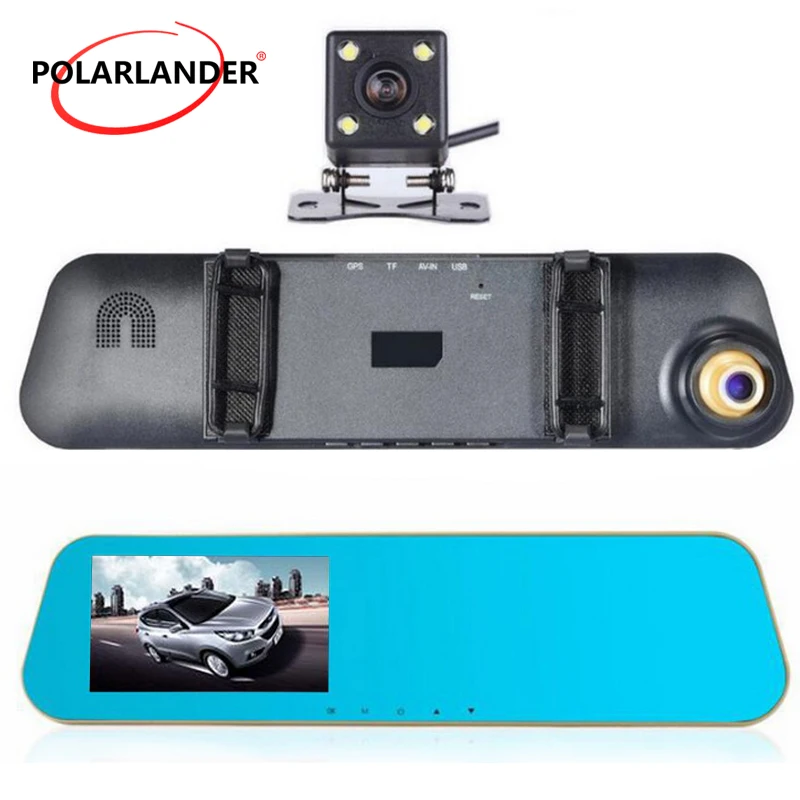 Car DVR Dash Cam Dual Lens Rearview Mirror 4.5inch Full HD 1080P Video Recorder DVR Auto Registrator Camcorder Dash Camera