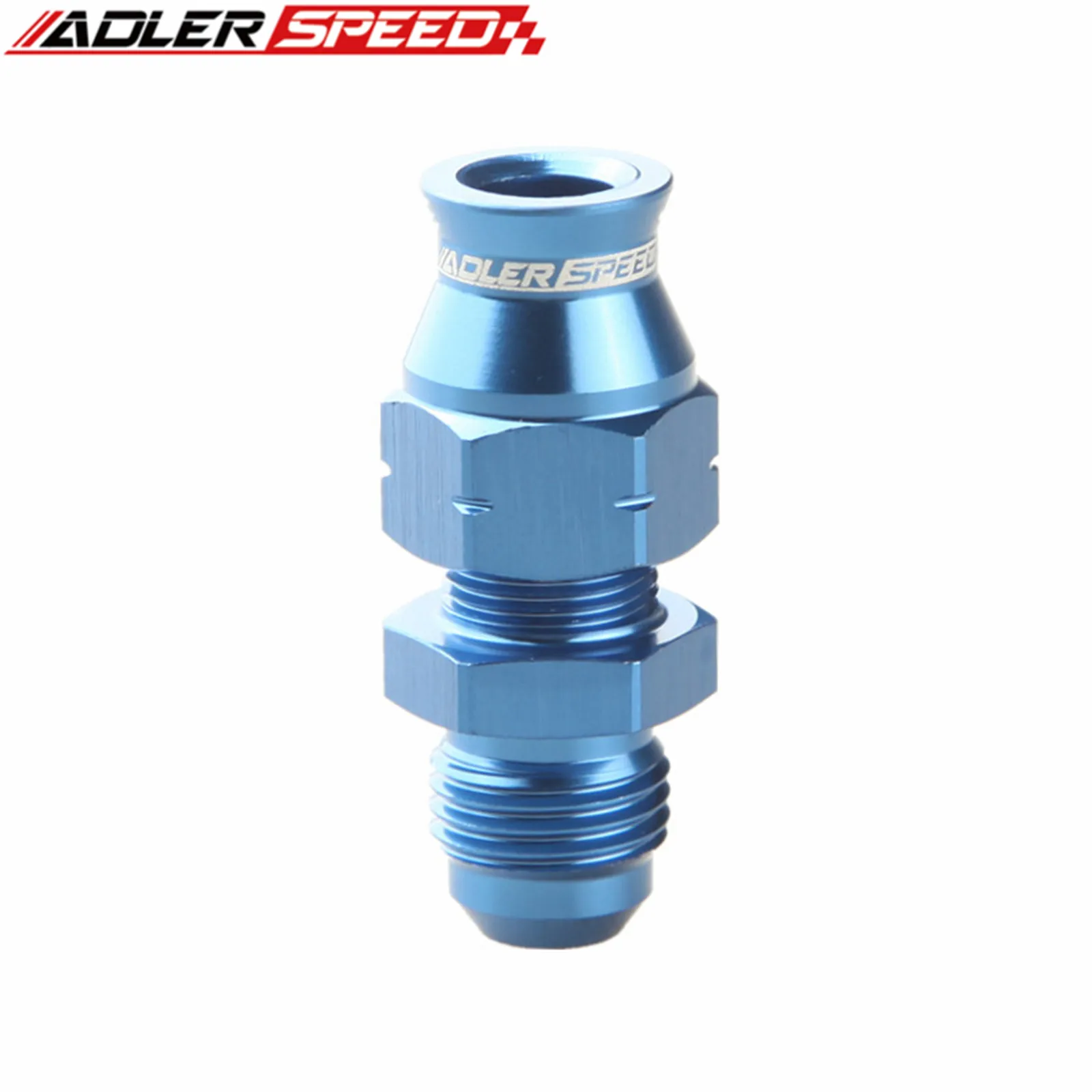 ADLERSPEED 2PCS 6AN AN-6 남성용 3/8인치 하드 튜브 스트레이트 피팅 알루미늄 레드-블루/블루/블랙