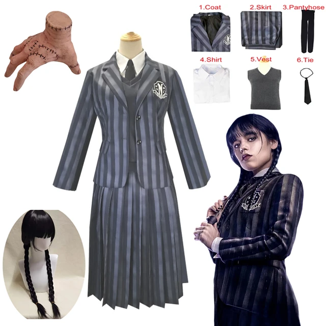  Spirit Halloween Kids Wednesday Addams Dress Costume - XL, Officially licensed, Nevermore Academy Uniform