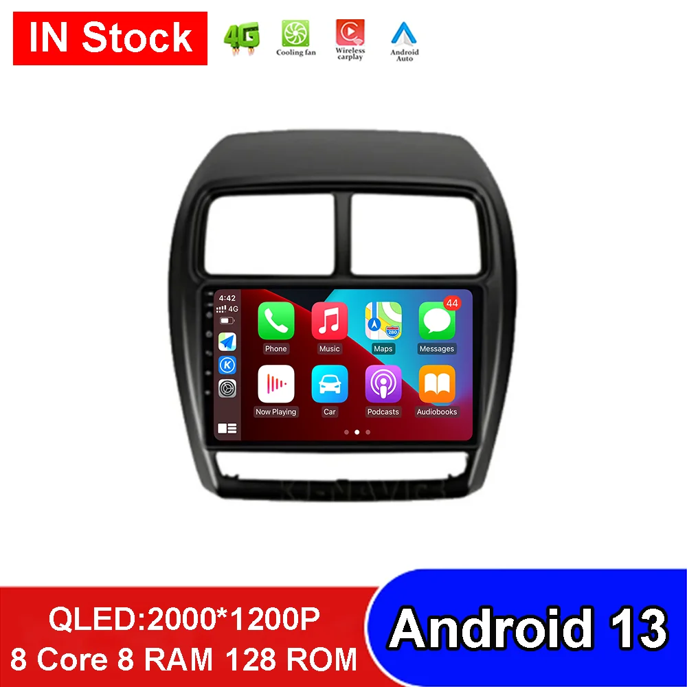 

360 Camera Wireless Carpaly For Mitsubishi ASX 1 2010-2016 Peugeot 4008 Car Radio Android 13 Video Player 4G Lte GPS Navigation