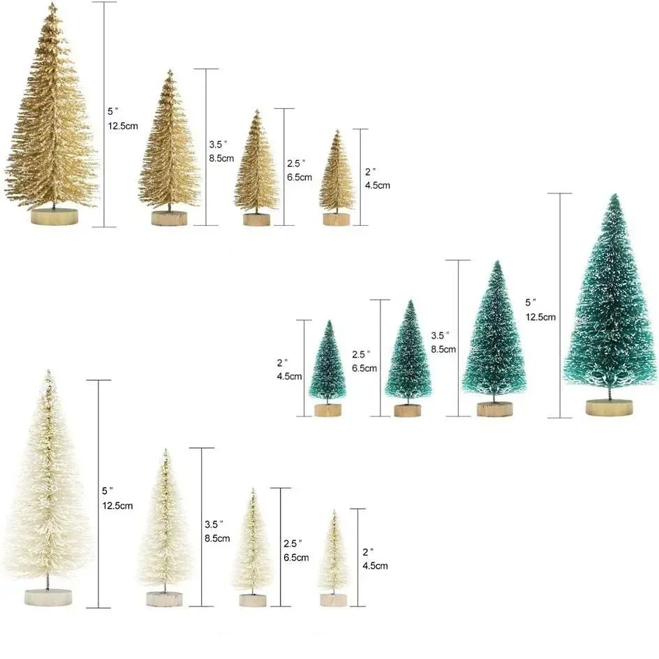 Mini Adornos de árbol de Navidad, adornos de mesa de Navidad, regalos de Navidad para el hogar, decoración de ventana de árbol con aguja de pino de cedro - Imagen 6