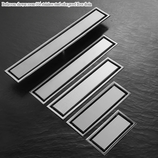 ห้องอาบน้ําในห้องน้ํา, ท่อระบายน้ําข้างสแตนเลสป้องกันกลิ่น 304, กระเบื้องเซรามิกฝังที่มองไม่เห็นซ่อนท่อระบายน้ําชั้นยาว 1
