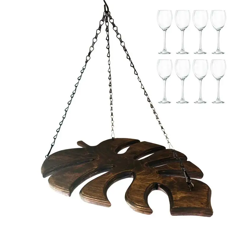 

Ceiling Wine Glass Rack Monstera Leaf Shaped Wine Cups Storage Racks Hangable Upside Down Glass Holder Kitchen Bar Accessories