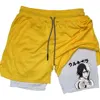 Anime Bleach 2-in-1 Gym Performance Short Mens Athletic Compression Shorts Quick Dry Stretch Workout Fitness Running Sportwear 6