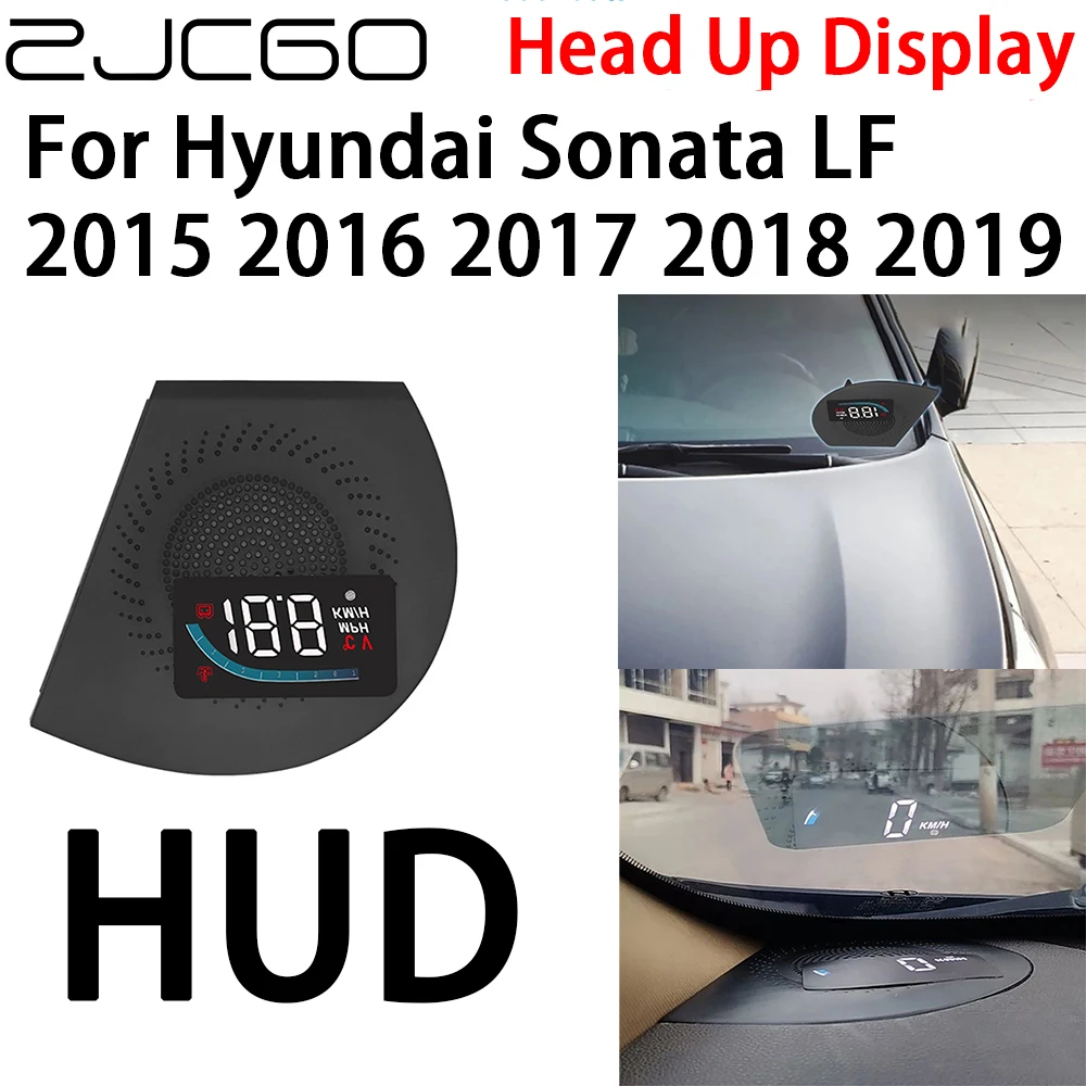 

ZJCGO Car HUD Head Up Display Speedometer Projector Alarm Electronic Accessories for Hyundai Sonata LF 2015 2016 2017 2018 2019