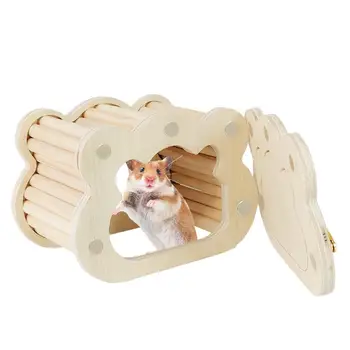 Tiny Hamster Wooden House Cute Cloud Shapes Tiny Hamster Hideout Small Animals Habitat Hut Small Pets Woodland House Habitats 1