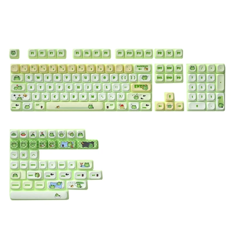 

142 клавиши зеленая лягушка PBT колпачки для клавиш красители Sub DIY колпачки для 61/84/87/104 игровых механических клавиатур переключатели